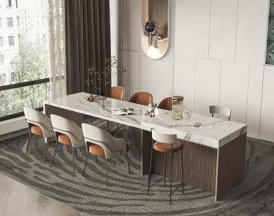 现代餐桌椅组合3D模型下载